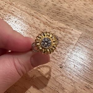 Gold and Silver Sunflower Ring